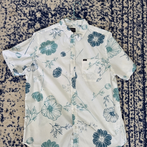 Matix Other - Matix White and Blue Floral Men's Shirt